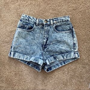 American Apparel acid wash denim shorts
